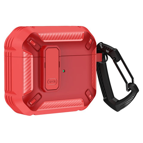 For Apple AirPods 3 TPU + PC Earphone Charging Box Case Anti-fall Protective Cover with Hook