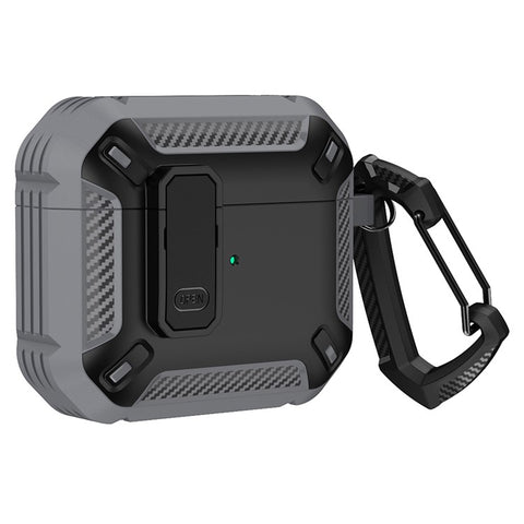 For Apple AirPods 3 TPU + PC Earphone Charging Box Case Anti-fall Protective Cover with Hook