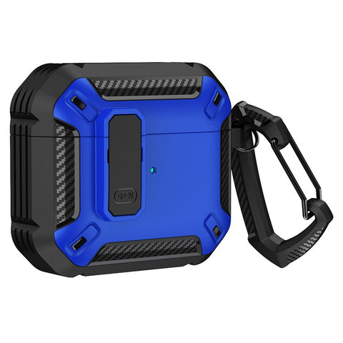For Apple AirPods 3 TPU + PC Earphone Charging Box Case Anti-fall Protective Cover with Hook