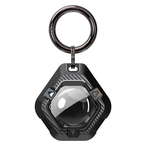For Apple AirTag Locator Carbon Fiber Pattern Shockproof Case Protective Cover with Hanging Buckle