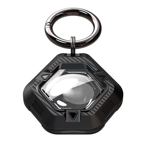 For Apple AirTag Locator Carbon Fiber Pattern Shockproof Case Protective Cover with Hanging Buckle