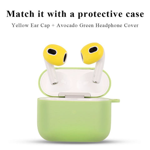 1 Pair Silicone Earphone Ear Caps for Apple AirPods 3, Bluetooth-compatible Earbuds Ear Tips Protective Covers