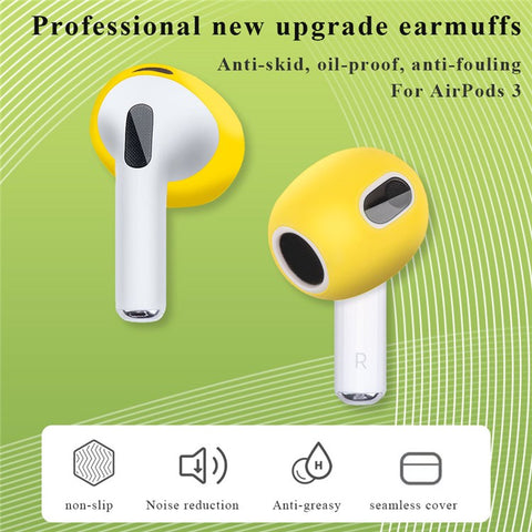 1 Pair Silicone Earphone Ear Caps for Apple AirPods 3, Bluetooth-compatible Earbuds Ear Tips Protective Covers