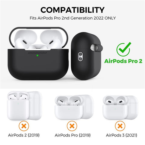 AHASTYLE PT187 For Apple AirPods Pro 2 Bluetooth-compatible Earphone Silicone Case Earbud Charging Case Protective Cover with Hand Strap