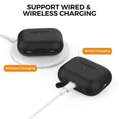 AHASTYLE PT187 For Apple AirPods Pro 2 Bluetooth-compatible Earphone Silicone Case Earbud Charging Case Protective Cover with Hand Strap