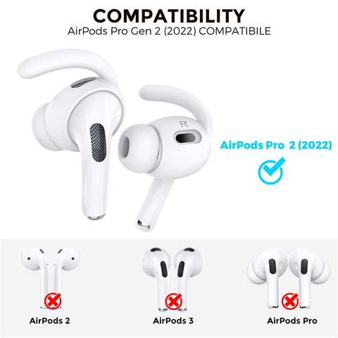AHASTYLE 1 Pair Ear Hooks for AirPods Pro 2 Bluetooth-compatible Earphone Anti-lost Anti-skid Earhooks Silicone Ear Tips
