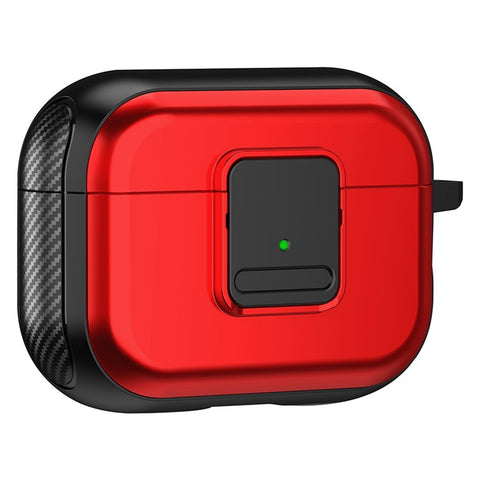 Magnetic Case for Apple AirPods Pro , Buckle Design Bluetooth-compatible Earphone TPU Cover with Carabiner