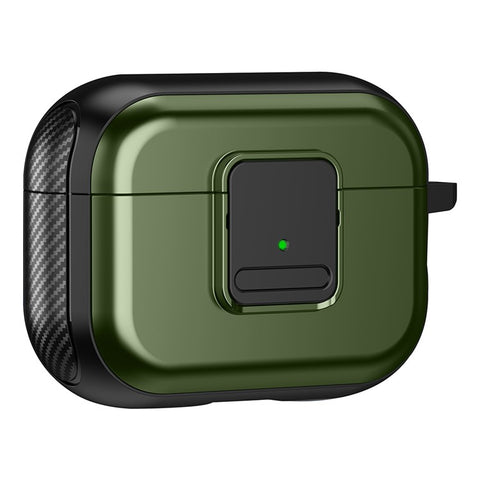 Magnetic Case for Apple AirPods Pro , Buckle Design Bluetooth-compatible Earphone TPU Cover with Carabiner