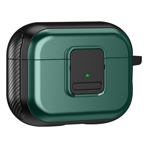 Magnetic Case for Apple AirPods Pro , Buckle Design Bluetooth-compatible Earphone TPU Cover with Carabiner