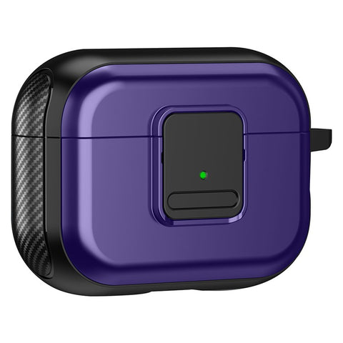 Magnetic Case for Apple AirPods Pro , Buckle Design Bluetooth-compatible Earphone TPU Cover with Carabiner
