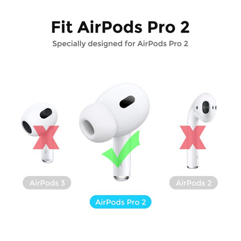 AHASTYLE PT76-PRO2 1 Pairs Ultra-Thin Ear Cover for AirPods Pro 2 Silicone Slim Ear Hooks