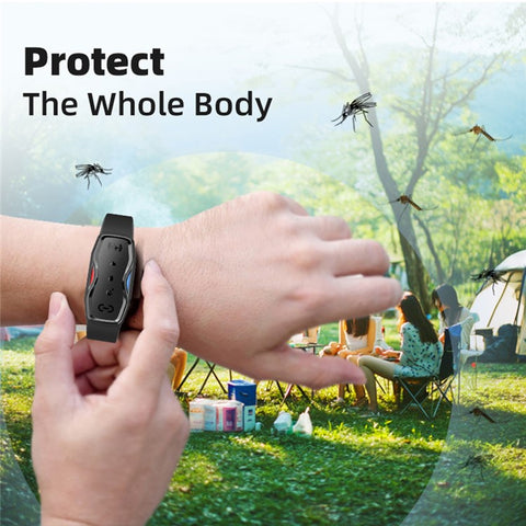 DIROSE F1 Chemical Free Ultrasonic Mosquito Repellent Bracelet Wearable Insect Repeller Wristband