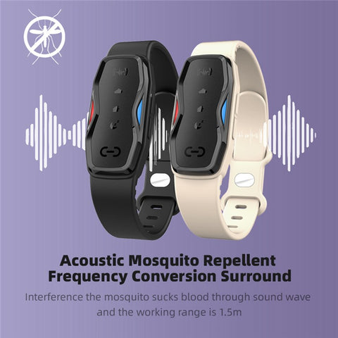 DIROSE F1 Chemical Free Ultrasonic Mosquito Repellent Bracelet Wearable Insect Repeller Wristband