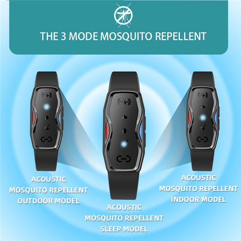 DIROSE F1 Chemical Free Ultrasonic Mosquito Repellent Bracelet Wearable Insect Repeller Wristband