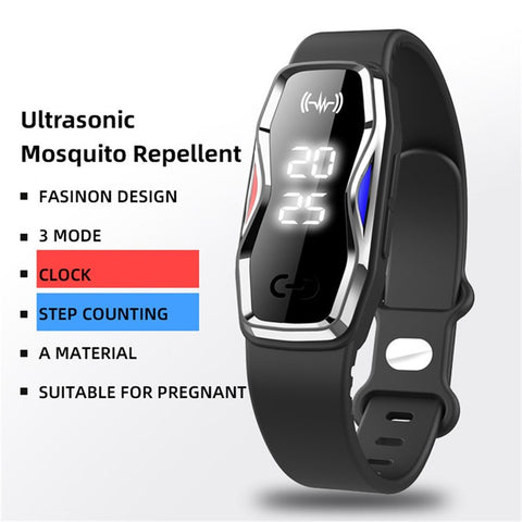 DIROSE F1 Max Ultrasonic Mosquito Repellent Bracelet Step Counter Electronic Smart Wristband
