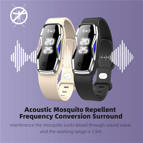 DIROSE F1 Max Ultrasonic Mosquito Repellent Bracelet Step Counter Electronic Smart Wristband