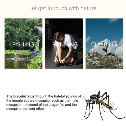 DIROSE F2 Touch Screen Electronic Smart Wristband Ultrasonic Mosquito Repellent Bracelet with Flashlight