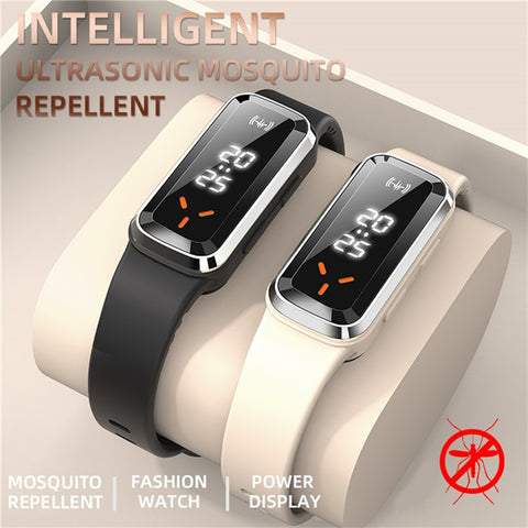 DIROSE F3 Pro Ultrasonic Mosquito Repellent Bracelet Sports Electronic Smart Wristband with Battery Display