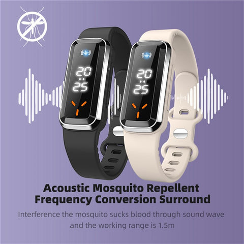DIROSE F3 Pro Ultrasonic Mosquito Repellent Bracelet Sports Electronic Smart Wristband with Battery Display