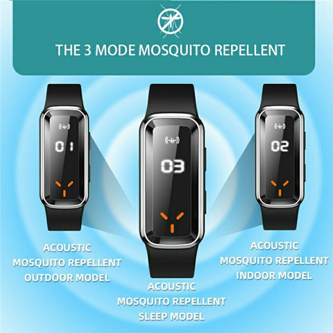DIROSE F3 Max Wearable Ultrasonic Mosquito Repellent Bracelet Step Counter Sports Electronic Watch