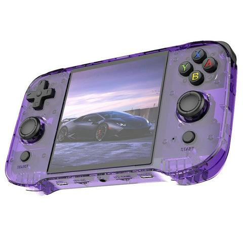 R46S Open Source 4 Inch HD Screen Handheld Game Console Linux System Built In 15000+ Games, 64G Memory Card