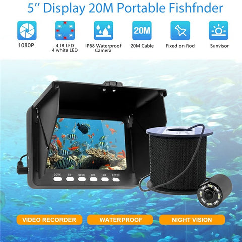 SYSD-519C Waterproof Fish Finder 5-Inch Screen 20m Wire Underwater Fishing Camera