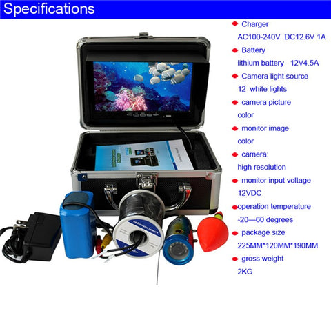 SY7100 7-inch LCD Underwater Fishing Camera Fish Finder Video Camera, US Plug