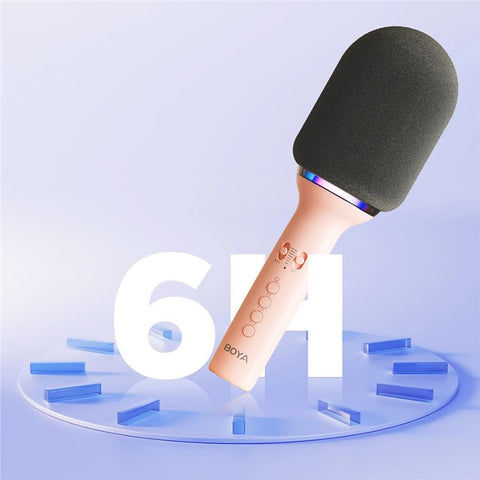BOYA K11 Bluetooth-compatible Wireless Microphone with RGB Light Karaoke Mic for Phone / Tablet / PC