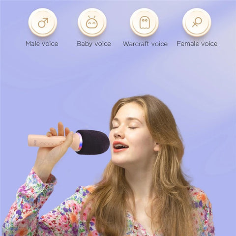 BOYA K11 Bluetooth-compatible Wireless Microphone with RGB Light Karaoke Mic for Phone / Tablet / PC