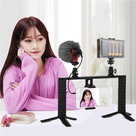 PULUZ PU3044 Professional Interview Microphone with Shock Mount for DSLR Camera / Smartphone / Tablet