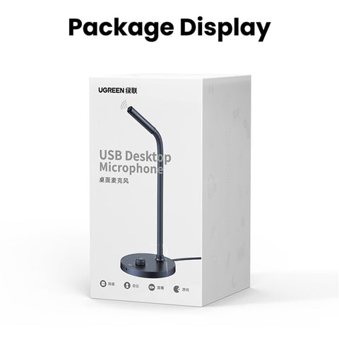 UGREEN Desktop PC USB Microphone Gooseneck Mic for YouTube Streaming, Gaming Audio Microphone