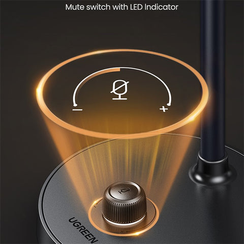 UGREEN Desktop PC USB Microphone Gooseneck Mic for YouTube Streaming, Gaming Audio Microphone