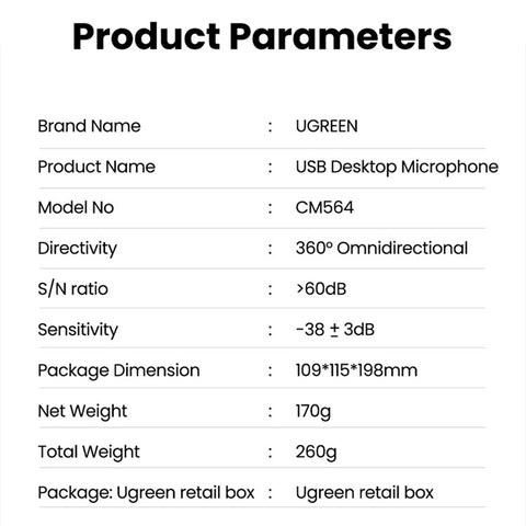 UGREEN Desktop PC USB Microphone Gooseneck Mic for YouTube Streaming, Gaming Audio Microphone