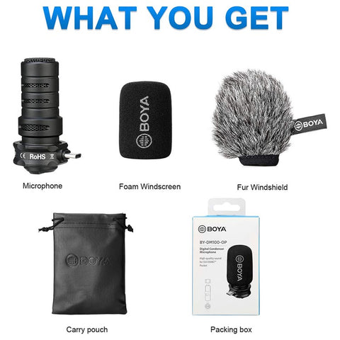 BOYA BY-DM100-OP Digital Condenser Microphone for DJI OSMO Pocket Video Recording Device