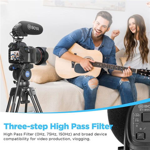 BOYA BY-BM3032 Supercardioid On-camera Condenser Shotgun Microphone for DSLR Camera Vlogging Recording