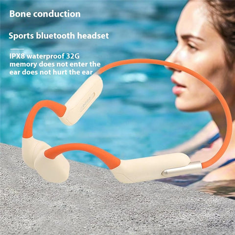 WY5 IPX8 Waterproof Bone Conduction Bluetooth-Compatible Headphones for Swimming Built In 32GB Memory