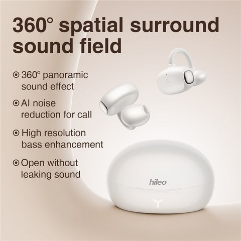 HILEO Hi85 Ear-Clip Wireless Headphones Bluetooth-Compatible Stereo Earbuds Button  /  Touch Operation ENC Earphones