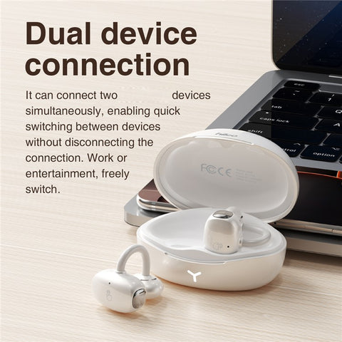 HILEO Hi85 Ear-Clip Wireless Headphones Bluetooth-Compatible Stereo Earbuds Button  /  Touch Operation ENC Earphones