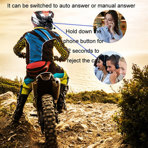 KUQIBAO Helmet Bluetooth-compatible Headset Motorcycle Intercom Waterproof Headphone (with Soft Microphone)