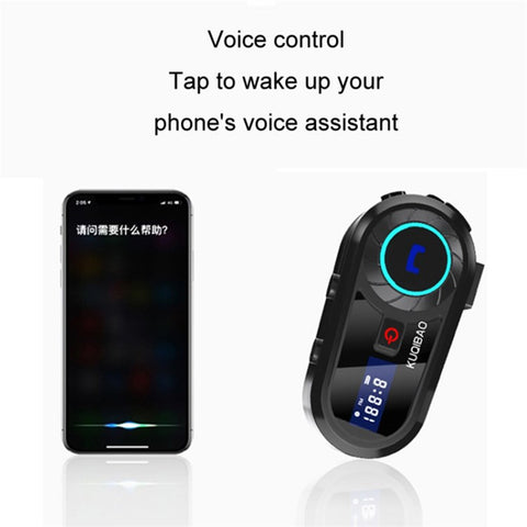 KUQIBAO Helmet Bluetooth-compatible Headset Motorcycle Intercom Waterproof Headphone (with Soft Microphone)