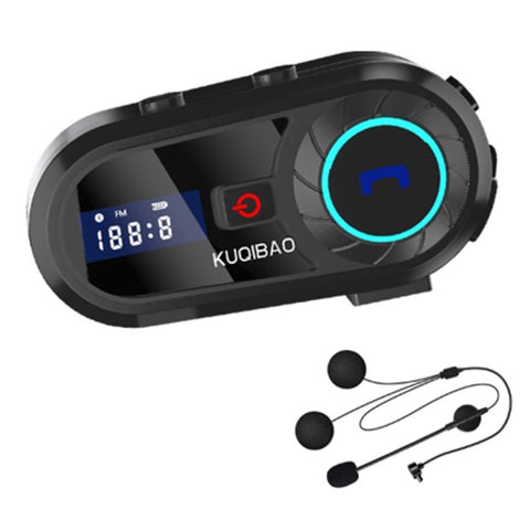 KUQIBAO Moto Interphone Helmet Bluetooth-compatible Headset Motorcycle Intercom Waterproof Headphone (with Hard Microphone)