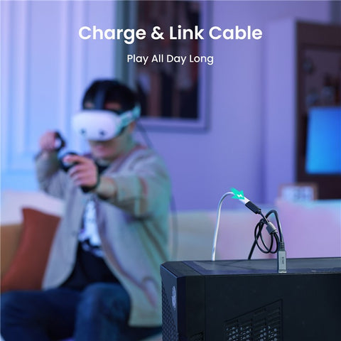 KIWI DESIGN QC-8U 5m Link Cable for Meta Quest 3 / 3S / 2 / Pro / PICO 4 , 18W Fast Charging Data Cord