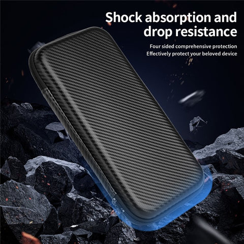 For Nintendo Switch 2 Storage Case Carbon Fiber Portable Carrying Bag with Detachable Handle