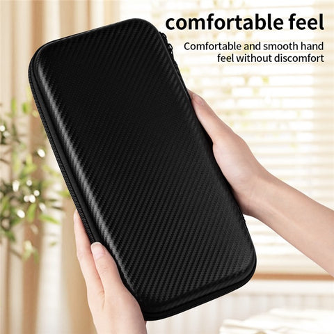 For Nintendo Switch 2 Storage Case Carbon Fiber Portable Carrying Bag with Detachable Handle