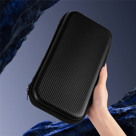 For Nintendo Switch 2 Storage Case Carbon Fiber Portable Carrying Bag with Detachable Handle