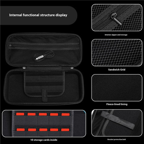 For AYN Odin 2 Portable Storage Bag Game Console Carrying Case EVA Shockproof with Handle Strap  /  Mesh Pocket