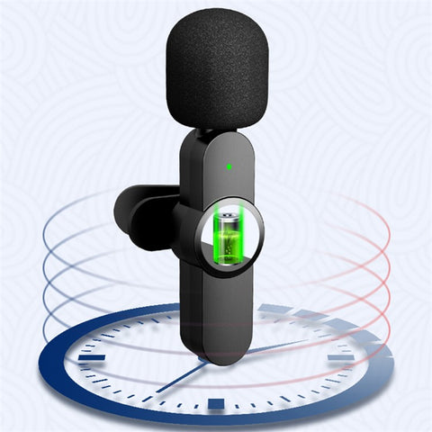 2Pcs Wireless Lavalier Microphone Live Streaming Lapel Clip Mic with Type-C Receiver