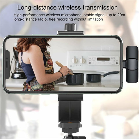 K1 Clip Microphone 2.4G Wireless Lapel Mic with Type-C Receiver for Mobile Phone Live Stream Interview Short Video