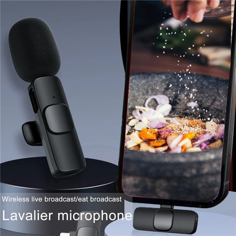 K1 Clip Microphone 2.4G Wireless Lapel Mic with Type-C Receiver for Mobile Phone Live Stream Interview Short Video