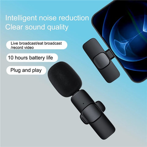 K1 Clip Microphone 2.4G Wireless Lapel Mic with Type-C Receiver for Mobile Phone Live Stream Interview Short Video